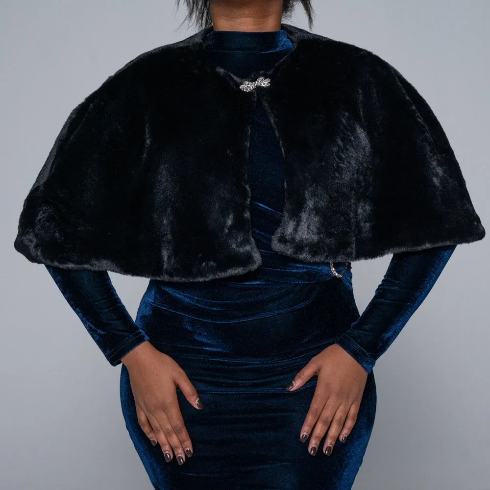 Black Fur Cape sold by Fashion World product image thumbnail 5