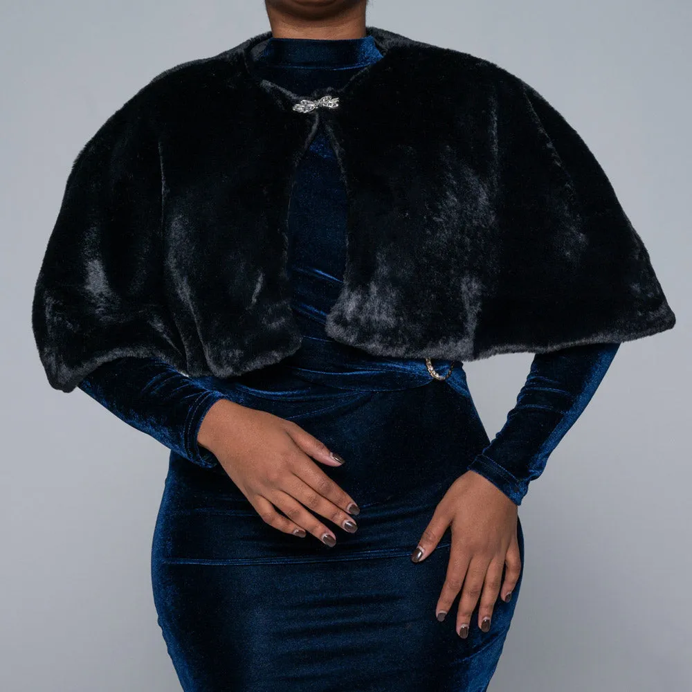 Black Fur Cape sold by Fashion World product image thumbnail 3
