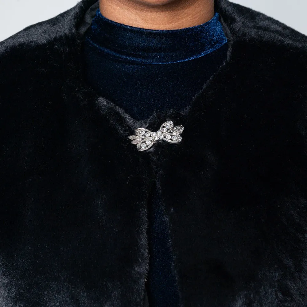 Black Fur Cape sold by Fashion World product image thumbnail 2