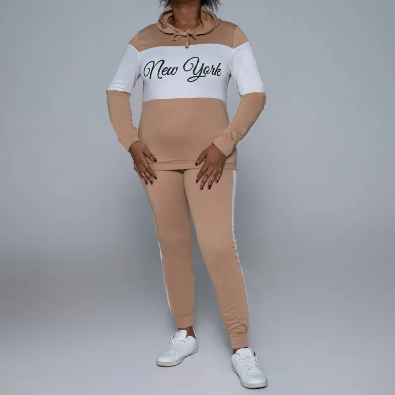 Camel Colour Block Track Top sold by Fashion World