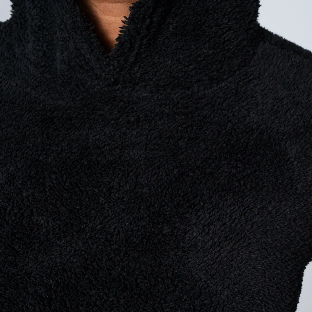 Black Fluffy Fleece Hoodie sold by Fashion World product image thumbnail 2