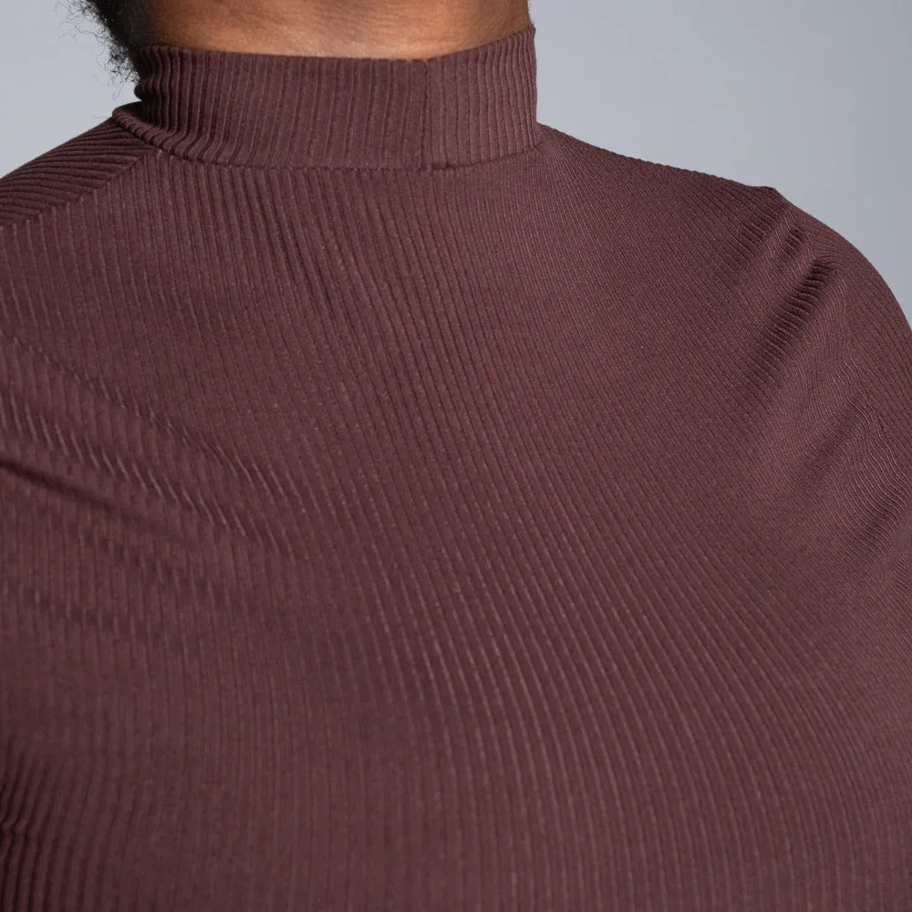 Brown Rib Long Sleeve Dress sold by Fashion World product image thumbnail 2