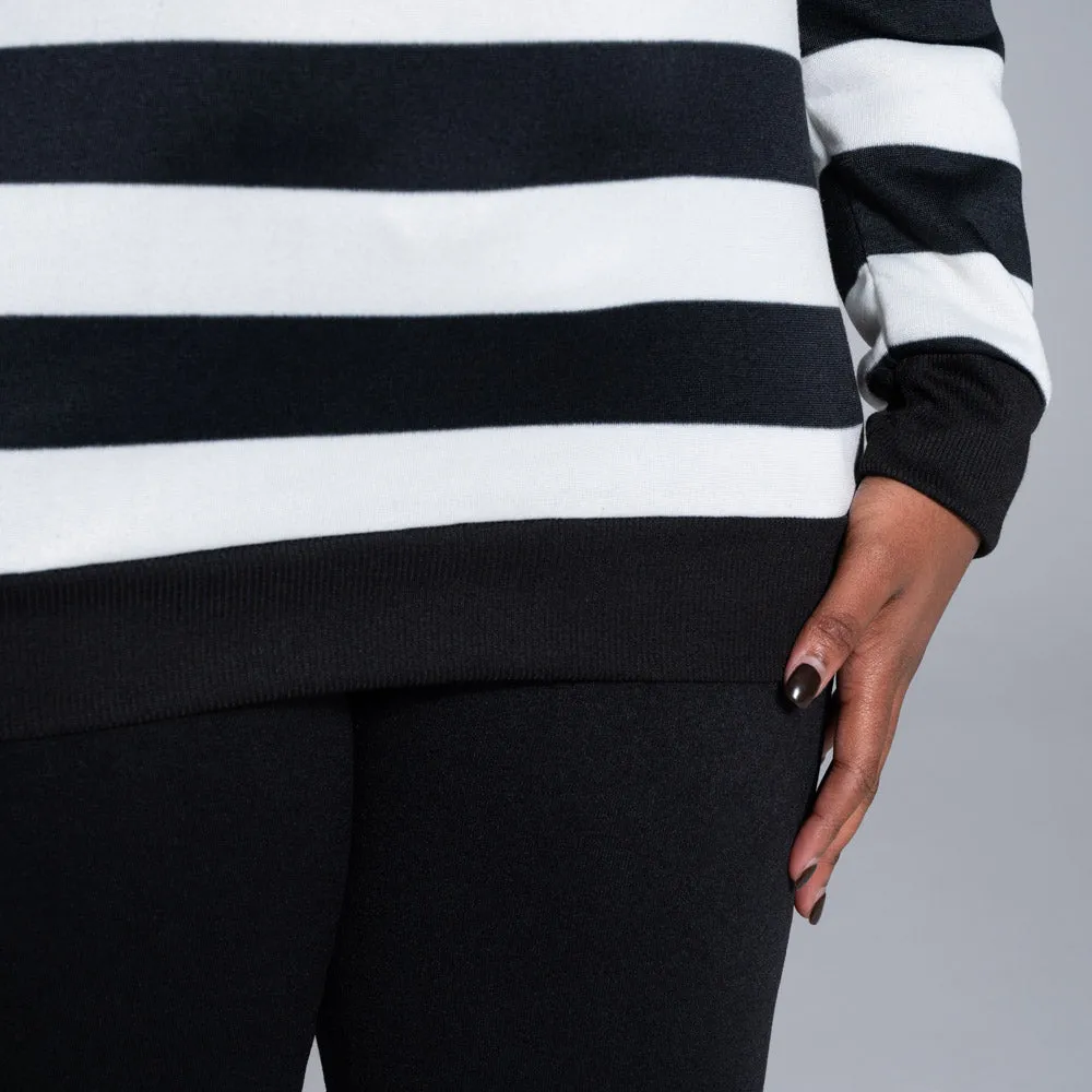 Black Striped Hooded Track Top sold by Fashion World product image thumbnail 3