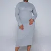 Grey Long Sleeve Turtle Neck Dress sold by Fashion World