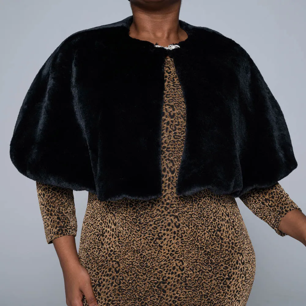 Plus Size Black Cape sold by Fashion World