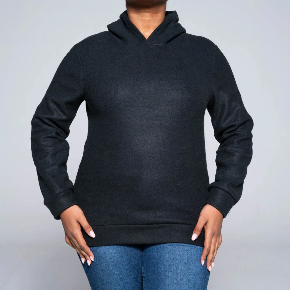 Black Polar Fleece Hooded Jacket sold by Fashion World