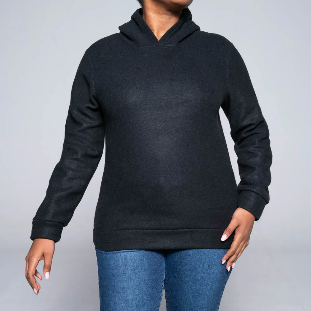 Black Polar Fleece Hooded Jacket sold by Fashion World product image thumbnail 5