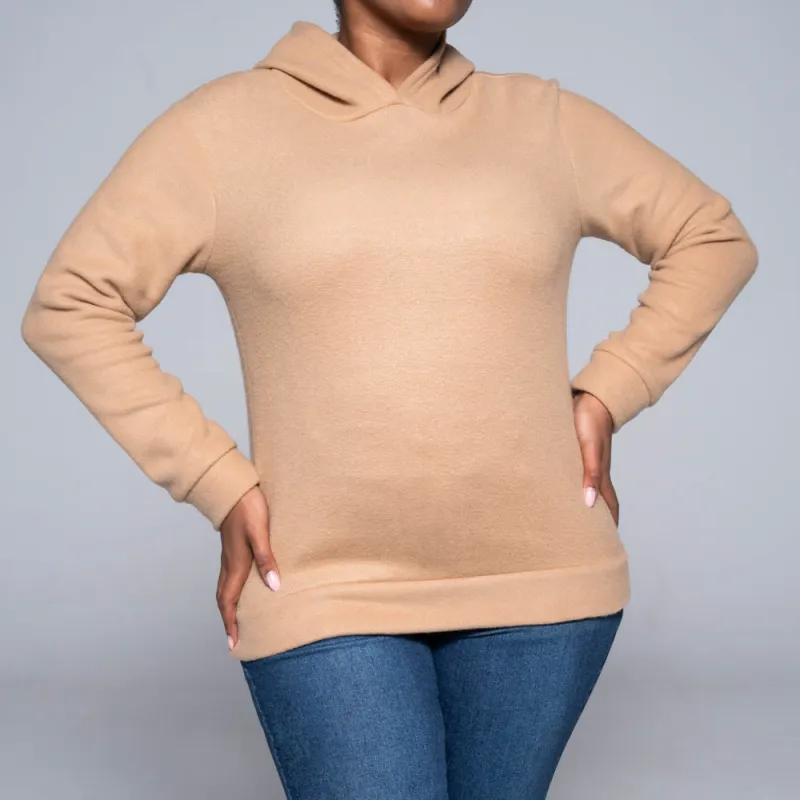 Camel Polar Fleece Hooded Jacket sold by Fashion World