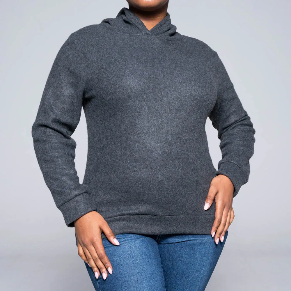 Charcoal Polar Fleece Hooded Jacket sold by Fashion World product image thumbnail 2