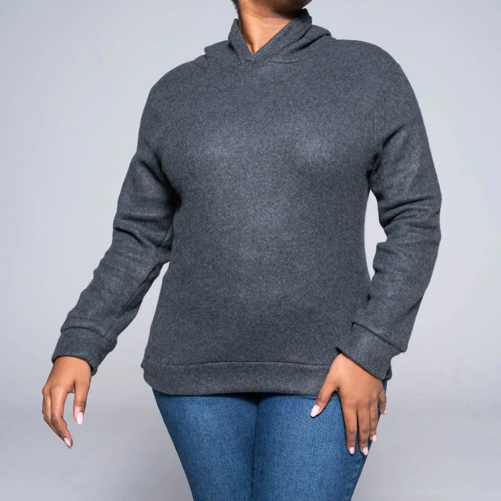 Charcoal Polar Fleece Hooded Jacket sold by Fashion World product image thumbnail 5