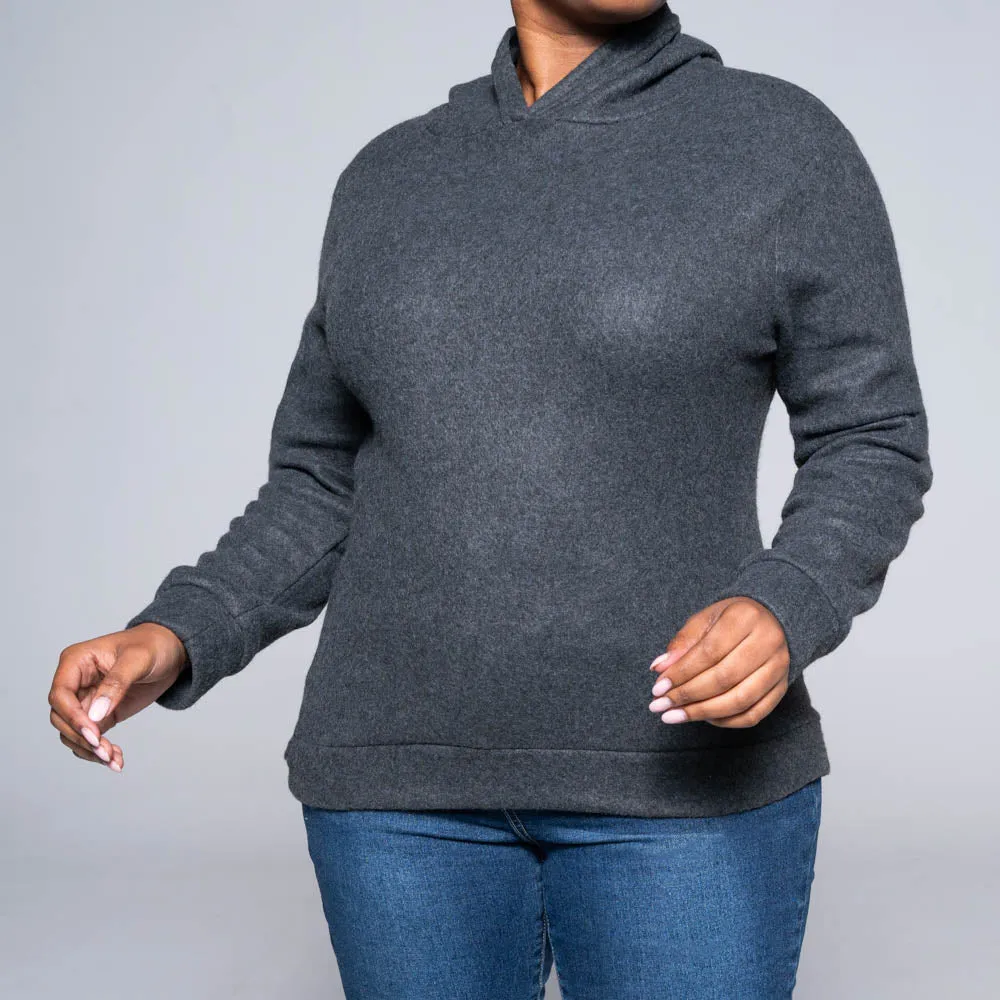 Charcoal Polar Fleece Hooded Jacket sold by Fashion World