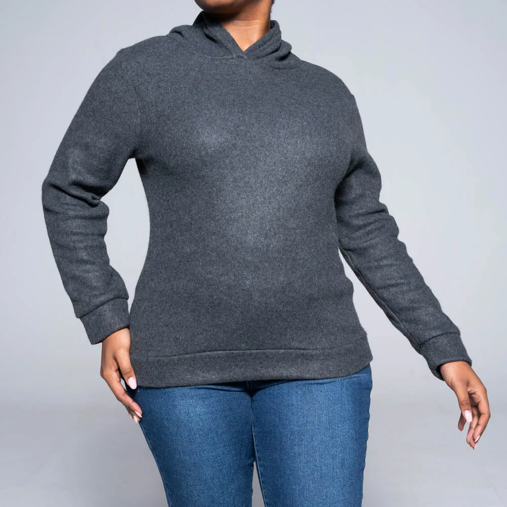 Charcoal Polar Fleece Hooded Jacket sold by Fashion World product image thumbnail 4