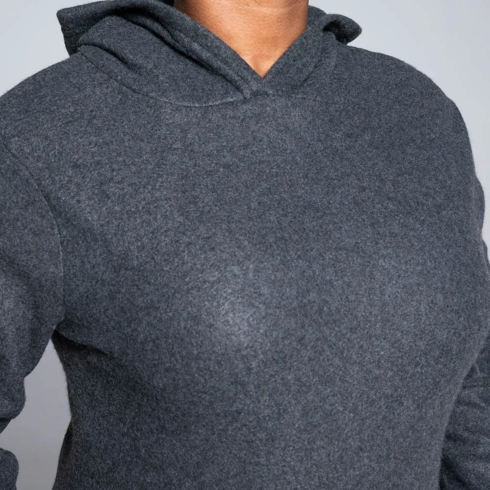 Charcoal Polar Fleece Hooded Jacket sold by Fashion World product image thumbnail 3