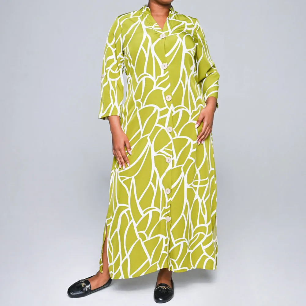 Plus Size Button Down Printed Tunic sold by Fashion World product image thumbnail 4