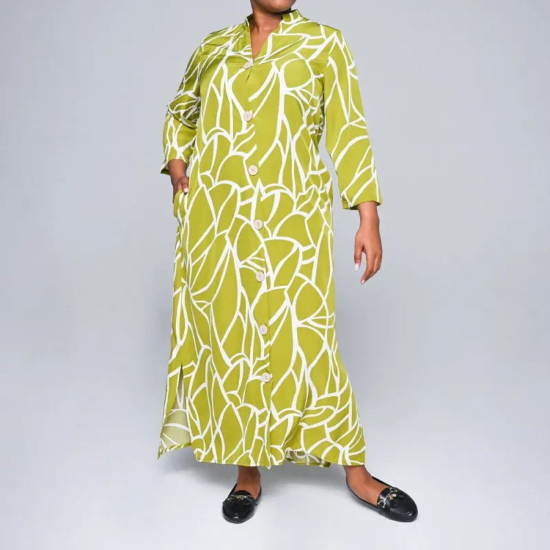 Plus Size Button Down  Printed Tunic sold by Fashion World