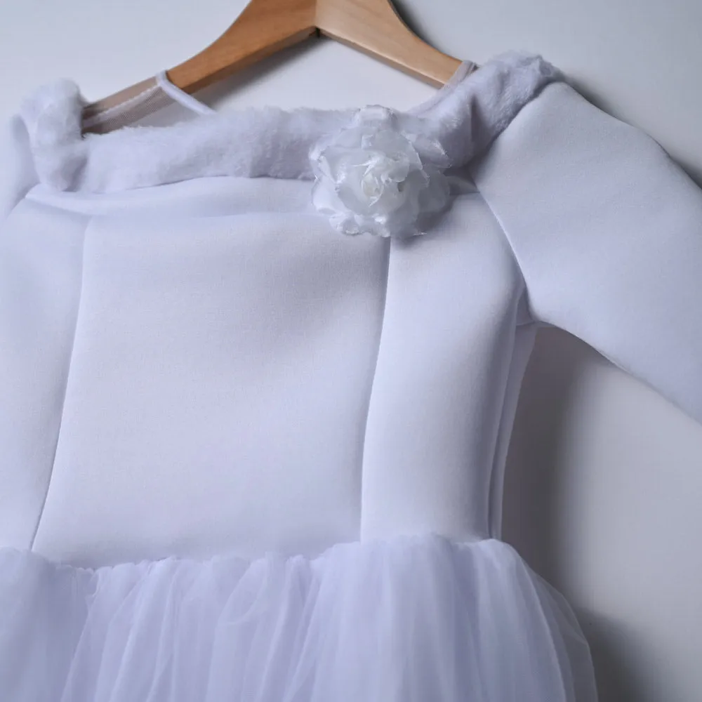 Girls Mesh White Party Dress sold by Fashion World product image thumbnail 3