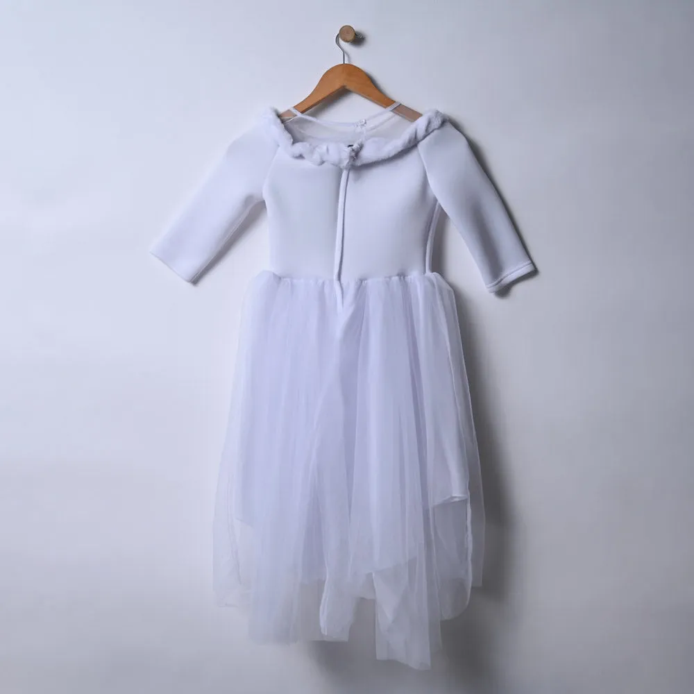 Girls Mesh White Party Dress sold by Fashion World product image thumbnail 5