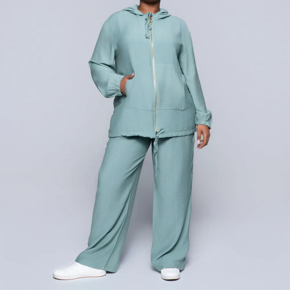 Long Sleeve Sage Hooded Top sold by Fashion World product image thumbnail 3