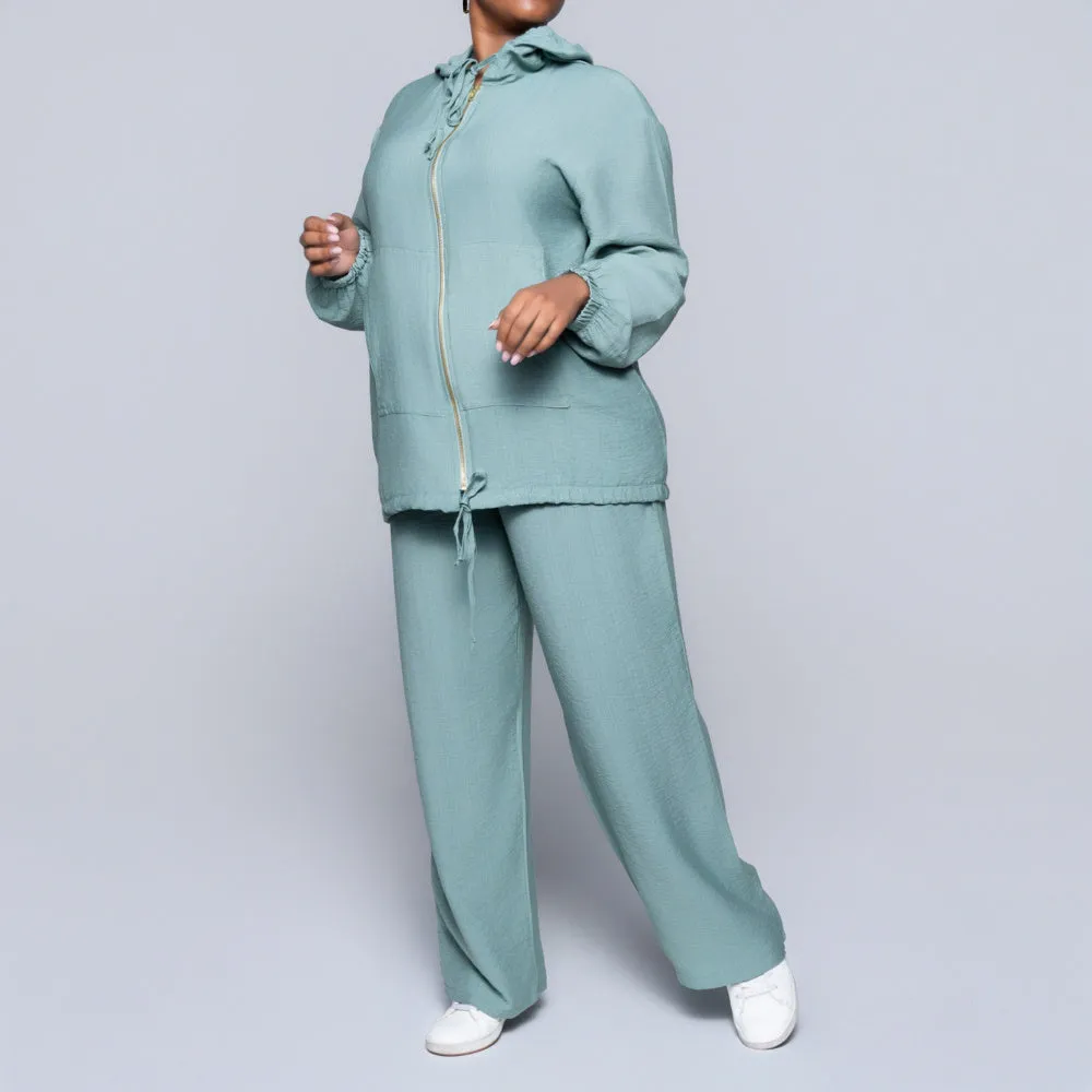 Long Sleeve Sage Hooded Top sold by Fashion World product image thumbnail 4