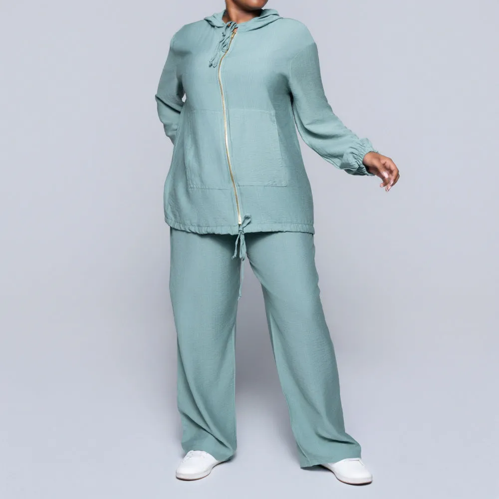 Long Sleeve Sage Hooded Top sold by Fashion World product image thumbnail 2