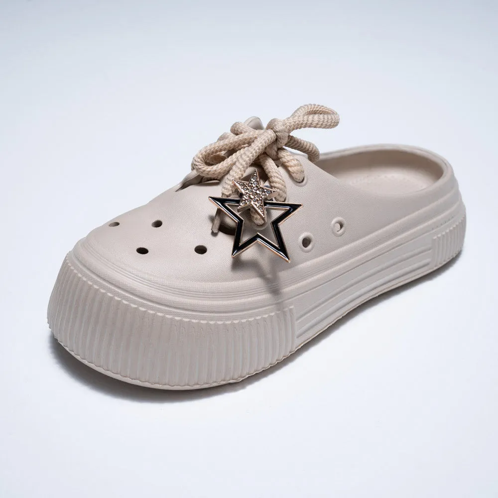 Ladies Chunky Lace Up Push-In Slider sold by Fashion World product image thumbnail 3