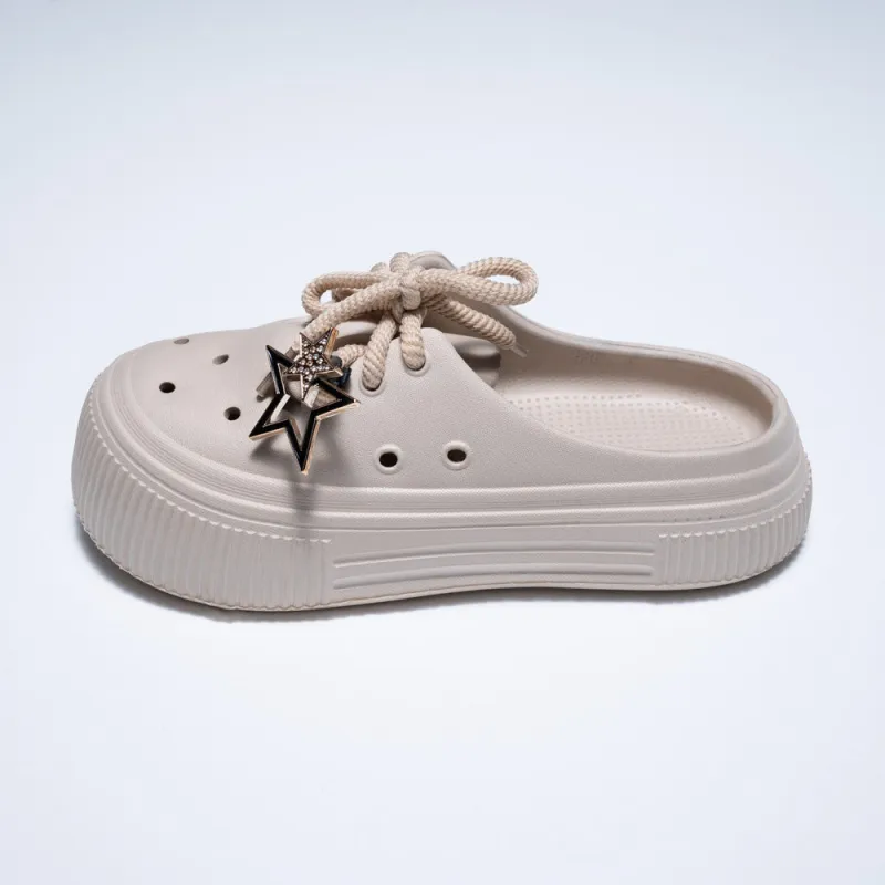 Ladies Chunky Lace Up  Push-In Slider sold by Fashion World