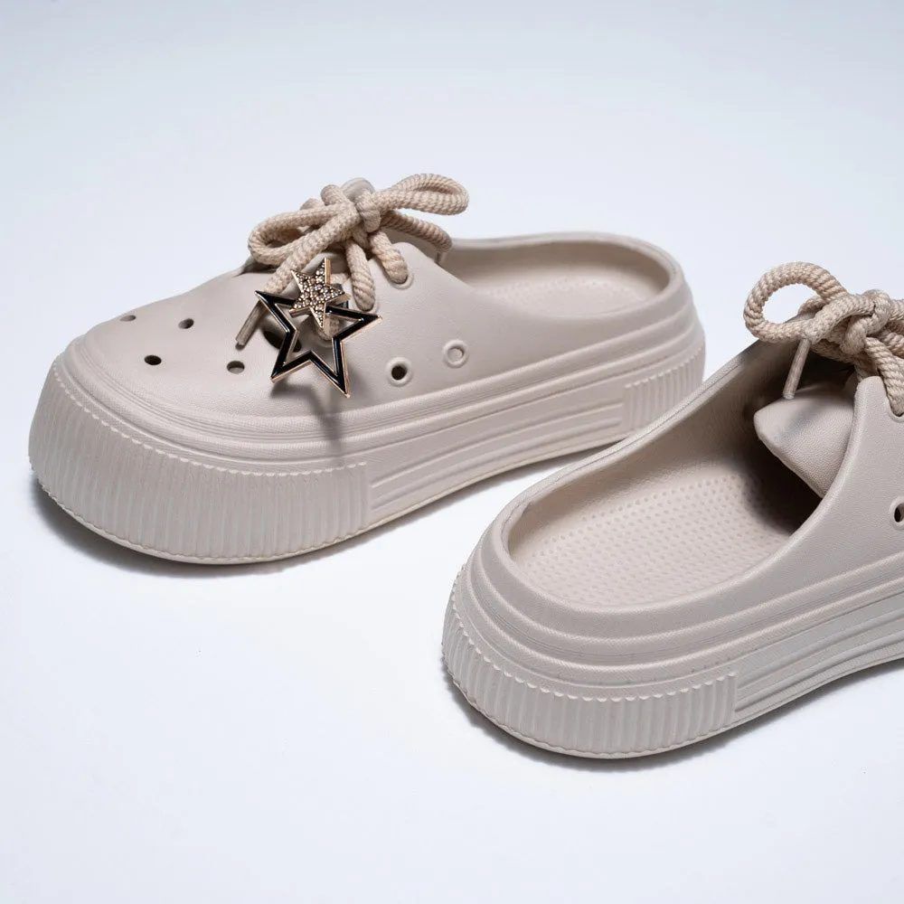 Ladies Chunky Lace Up Push-In Slider sold by Fashion World product image thumbnail 2