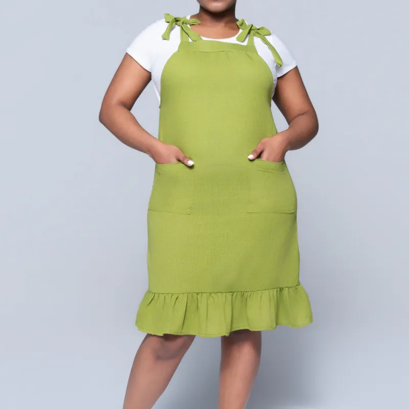 Chartreuse Rayon Linen Tiered  Tunic sold by Fashion World