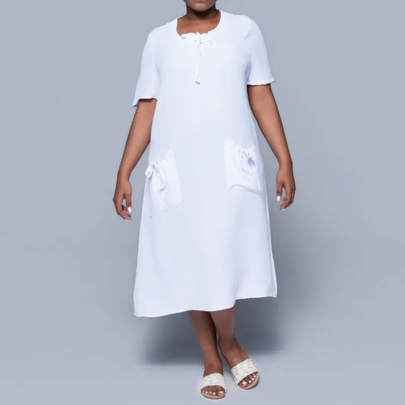 Plus Size Optical White Airflow Tunic sold by Fashion World