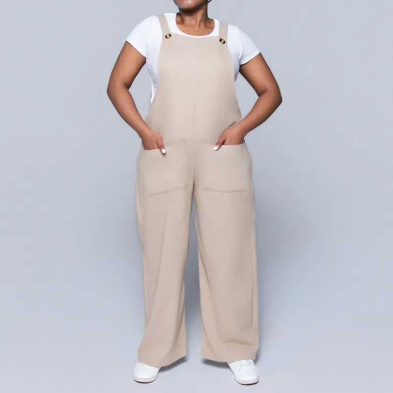 Stone Rayon Linen Jumpsuit sold by Fashion World