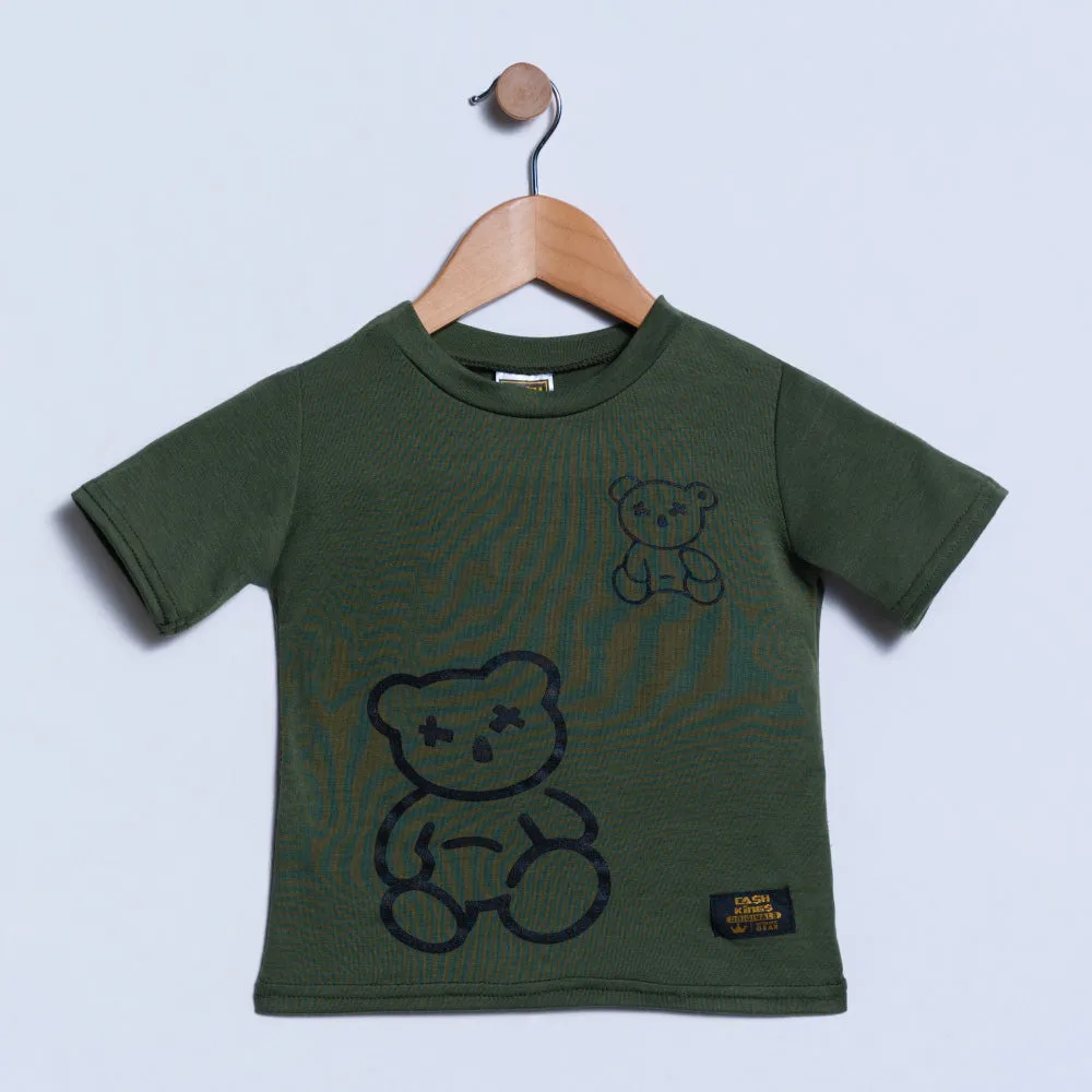 Olive Bear Print Boys Tee sold by Fashion World