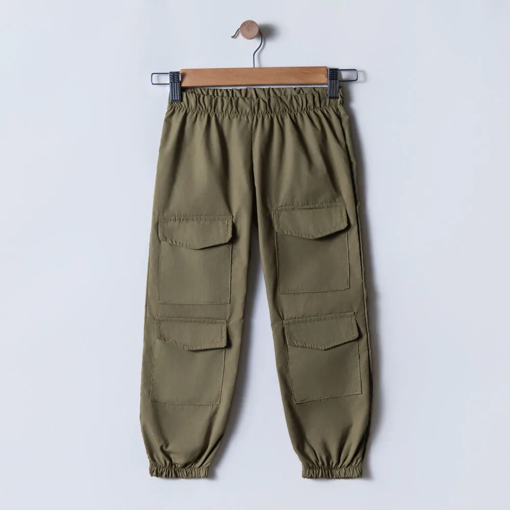Girls Olive Cargo Pants sold by Fashion World