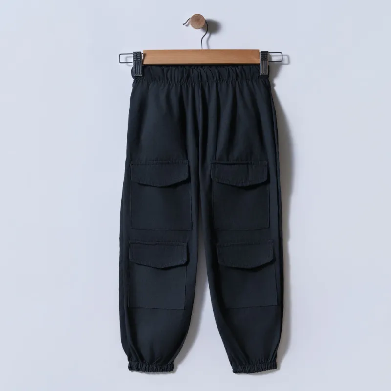 Girls Black Cargo Pants sold by Fashion World