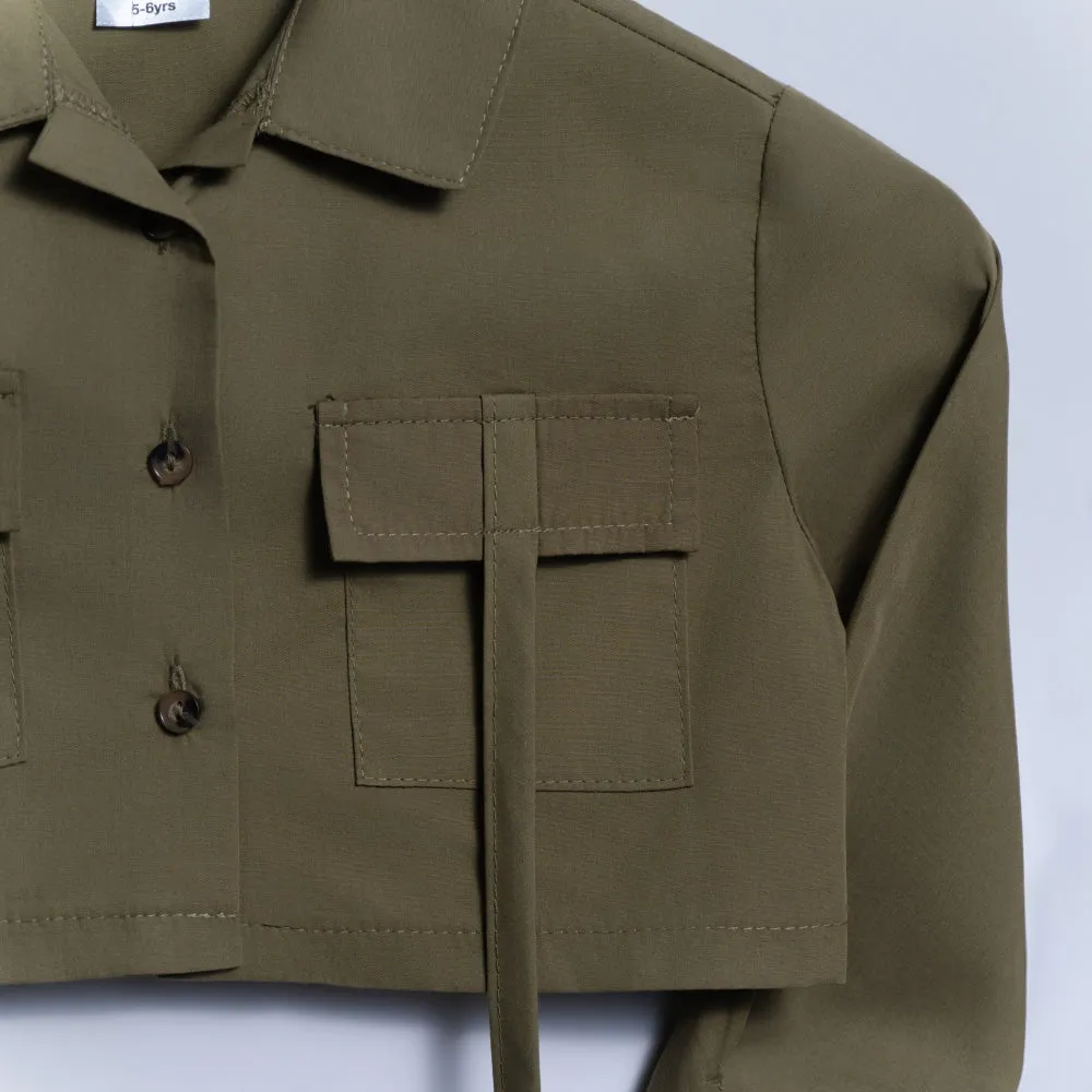 Olive Poplin Cargo Pants sold by Fashion World product image thumbnail 5