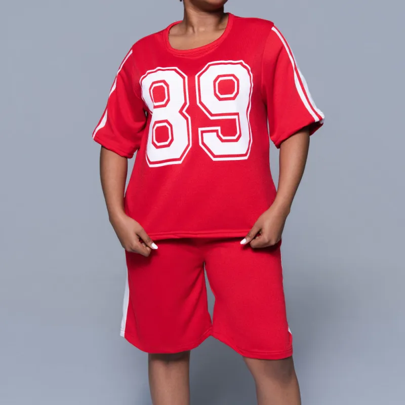 Red Top And Shorts Set sold by Fashion World