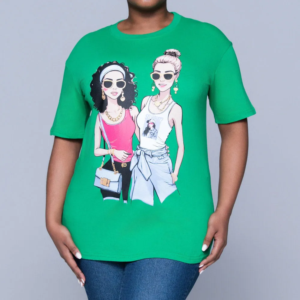 Emerald Statement Print Oversized Tee sold by Fashion World