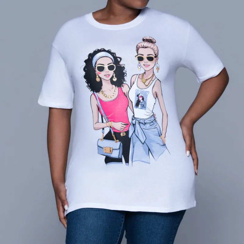 White Statement Print Oversized Tee sold by Fashion World