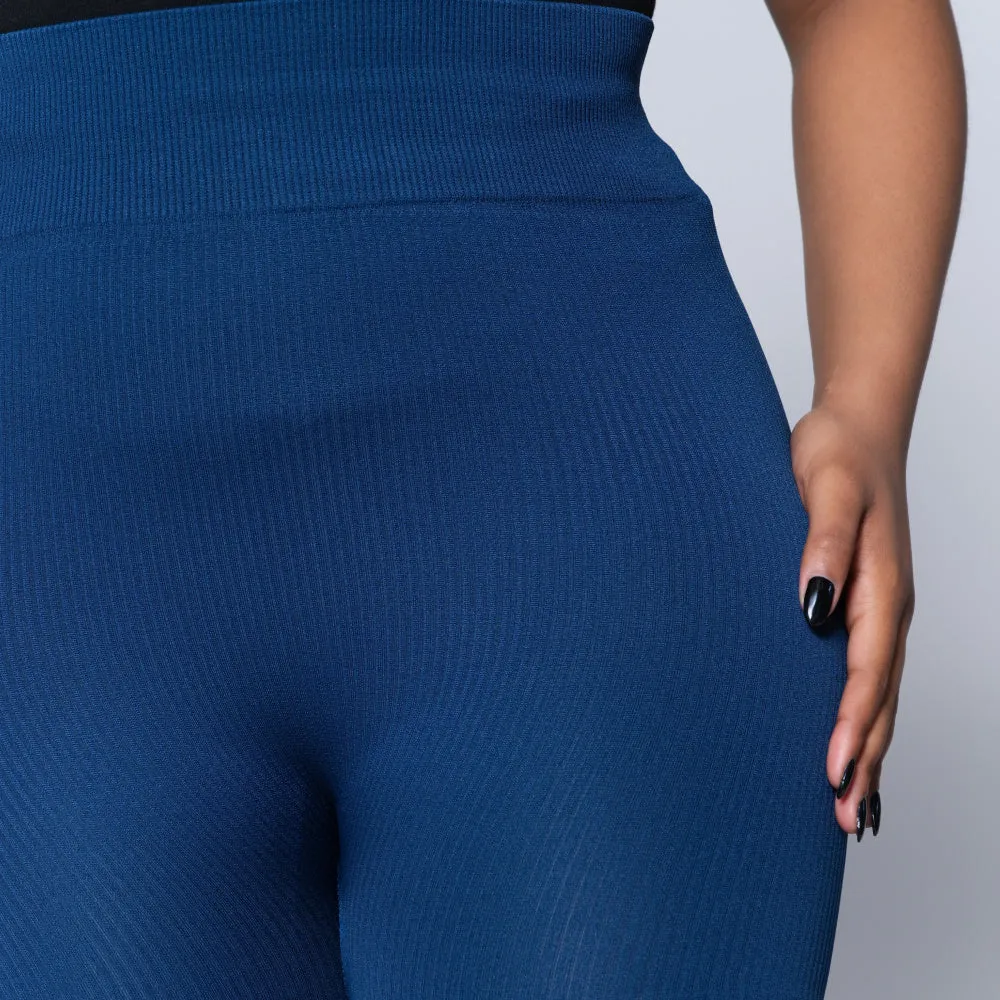 Royal Blue Ribbed Gym Leggings sold by Fashion World product image thumbnail 2