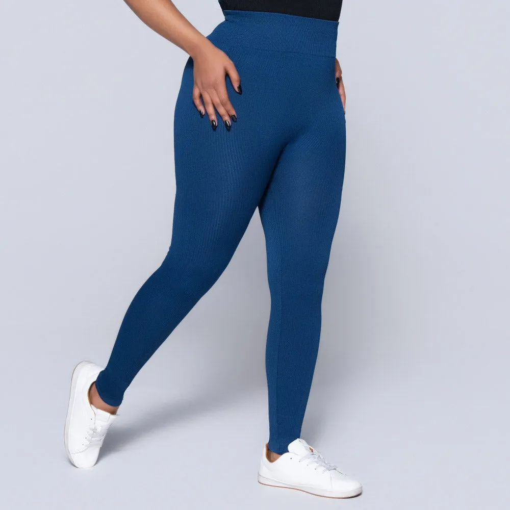 Royal Blue Ribbed Gym Leggings sold by Fashion World product image thumbnail 3