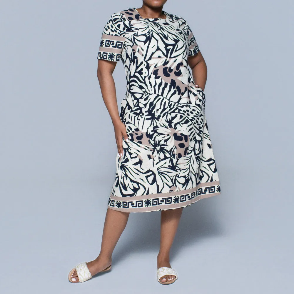 Plus Size Border Print Tunic sold by Fashion World