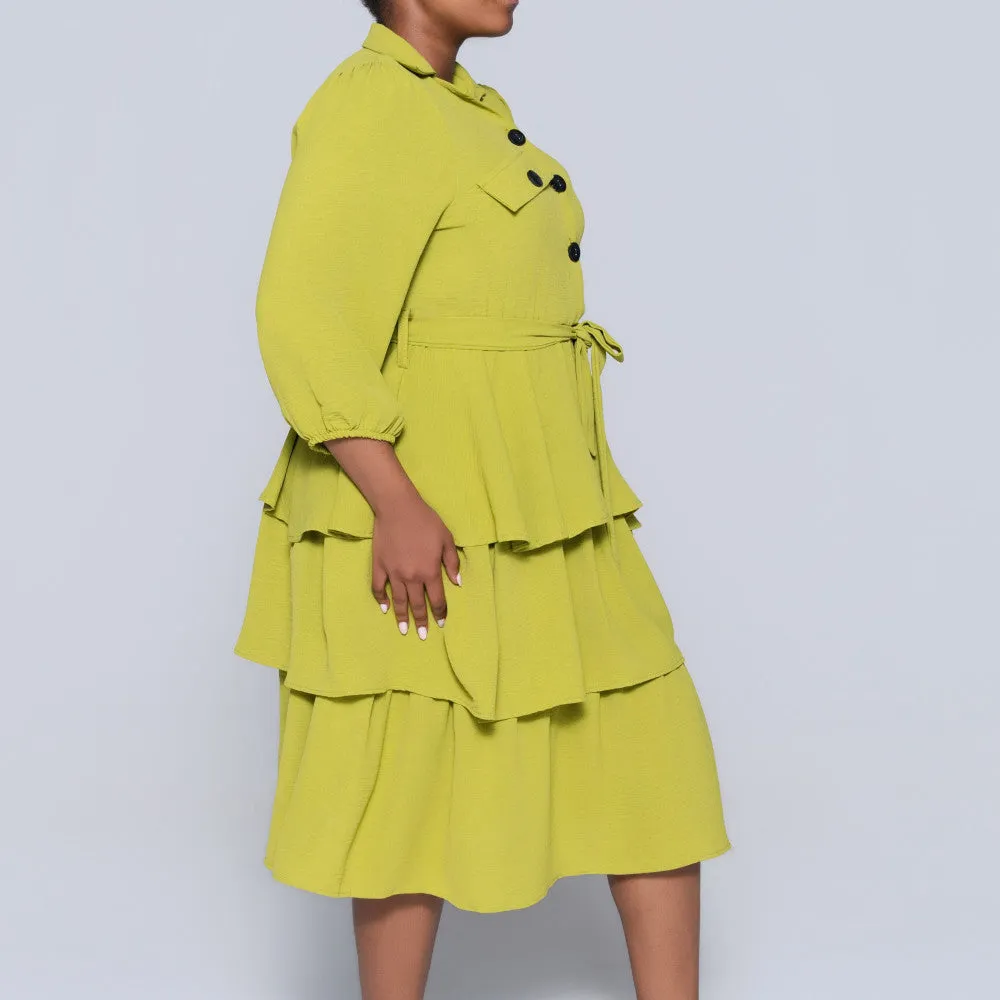 Plus Size Tie-Belt Tiered Tunic sold by Fashion World product image thumbnail 4