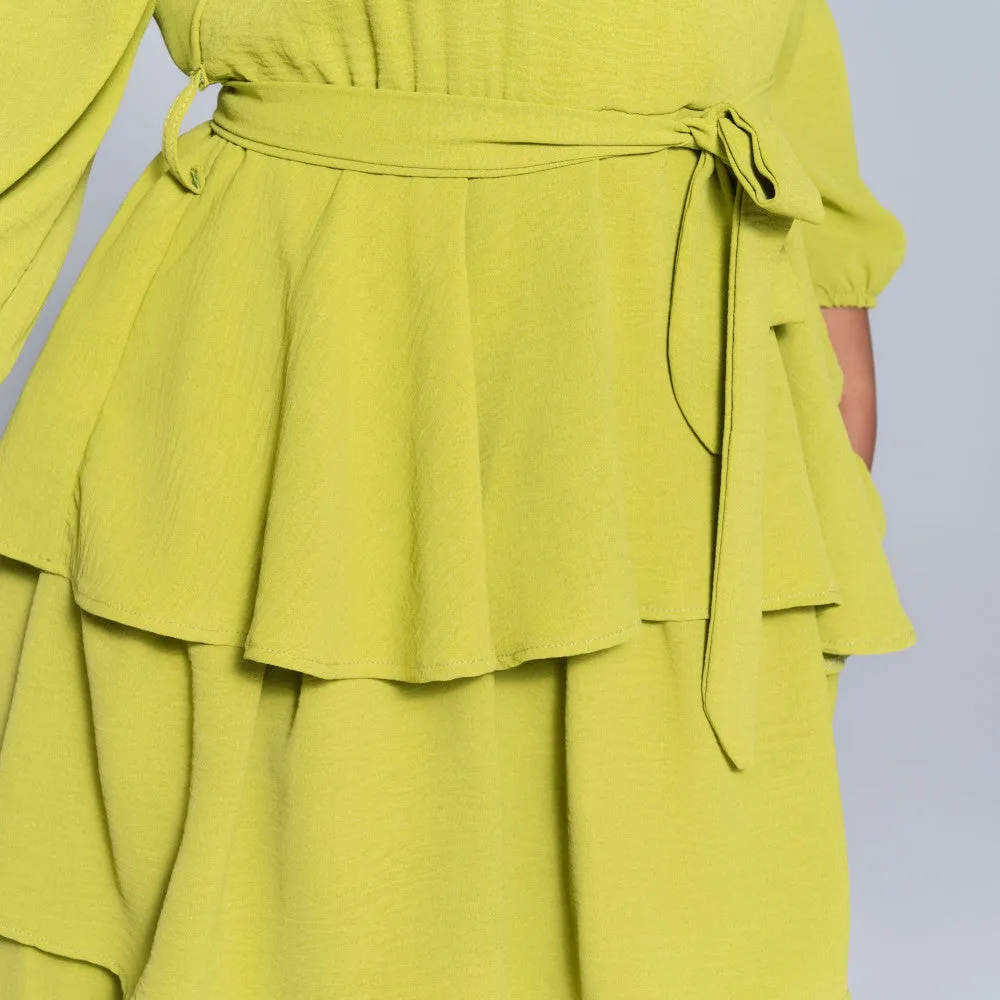 Plus Size Tie-Belt Tiered Tunic sold by Fashion World product image thumbnail 2