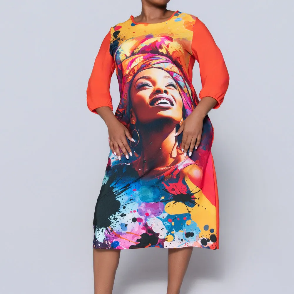 Face Print Tunic sold by Fashion World