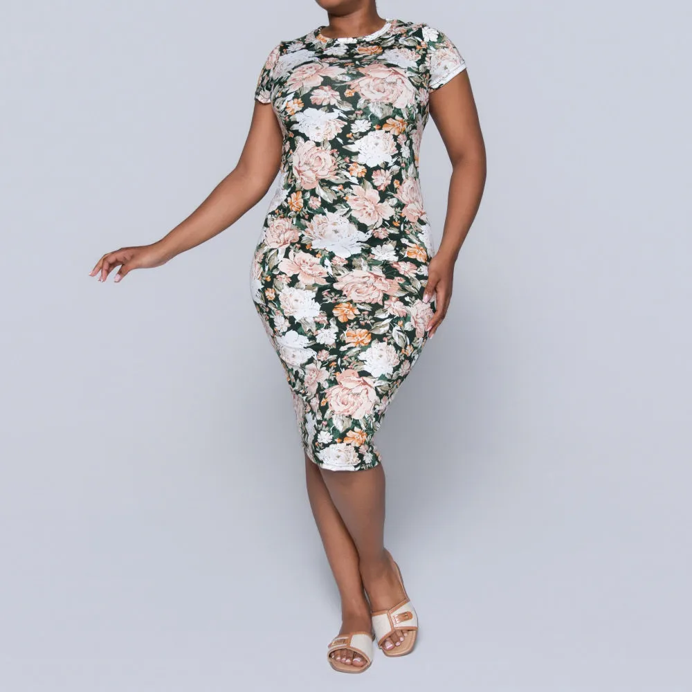 Printed Cap Sleeve Summer Dress sold by Fashion World