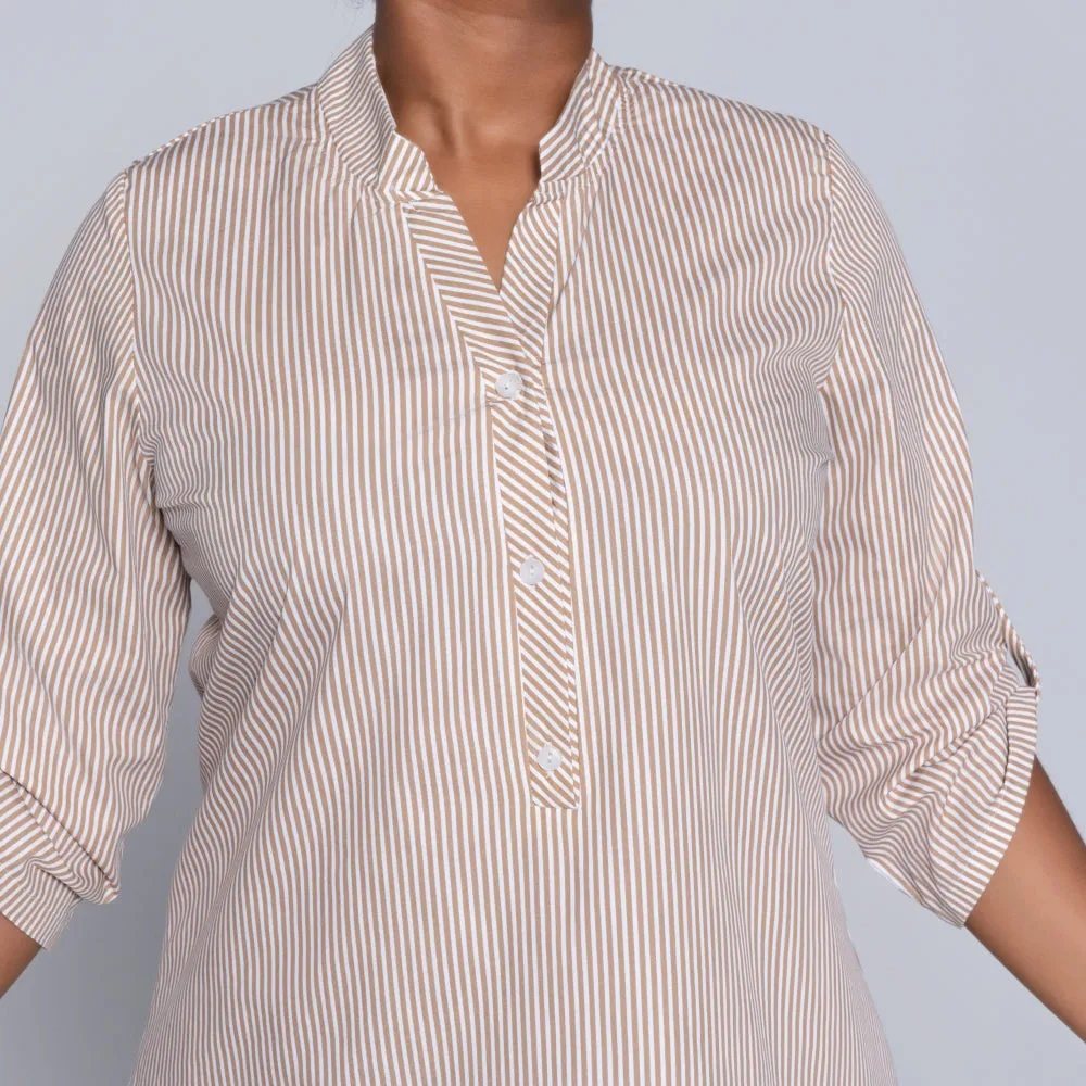 Mocca Plus Size Cotton Striped Tunic sold by Fashion World product image thumbnail 3