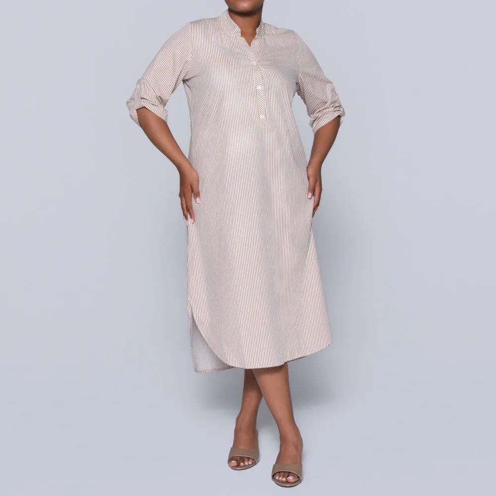 Mocca Plus Size Cotton Striped Tunic sold by Fashion World
