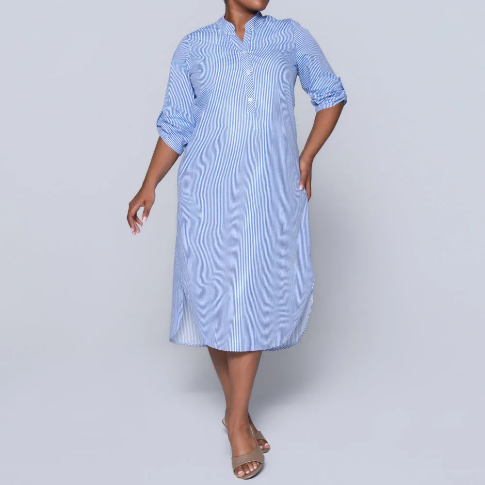 Blue Plus Size Cotton Striped Tunic sold by Fashion World product image thumbnail 5