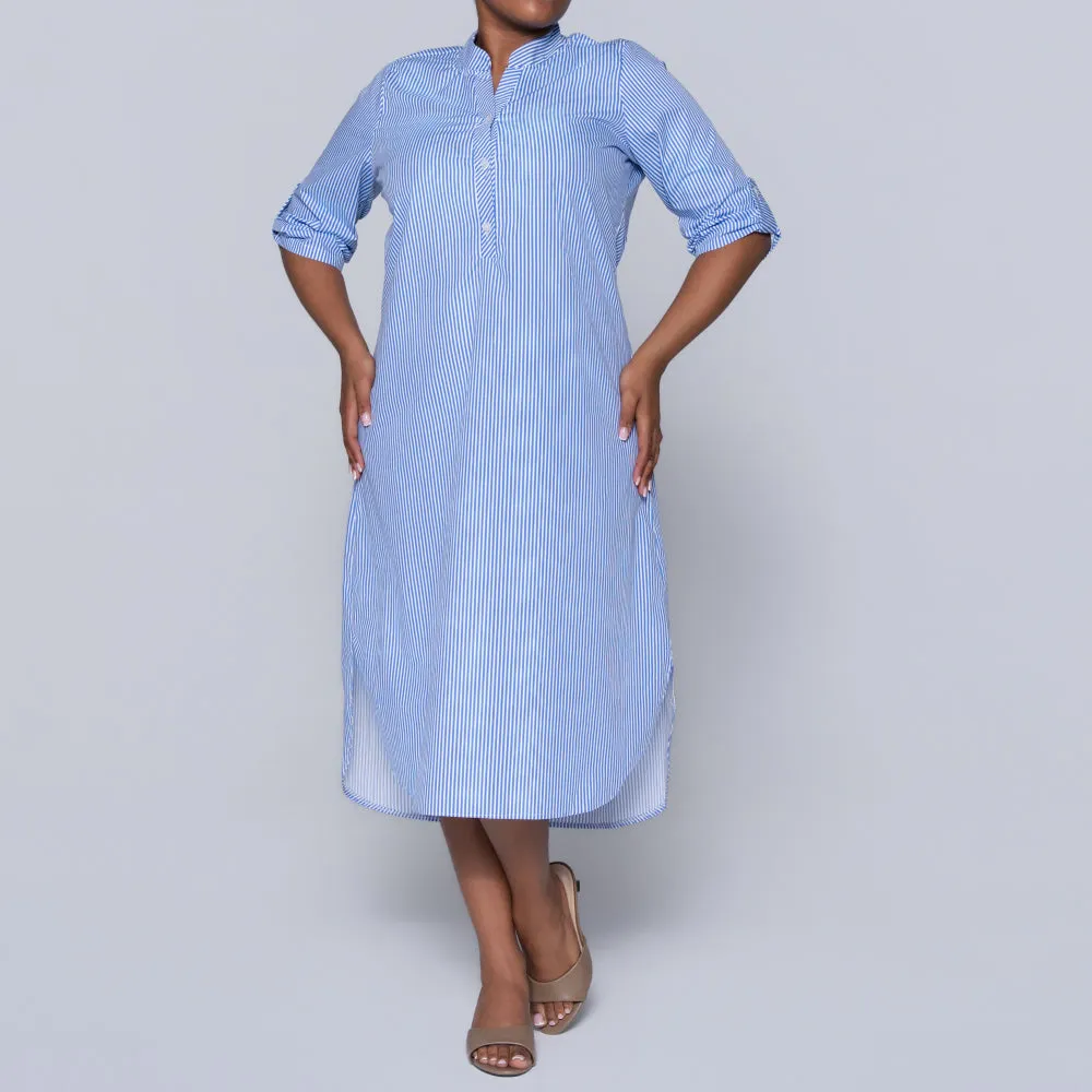 Blue Plus Size Cotton Striped Tunic sold by Fashion World product image thumbnail 2