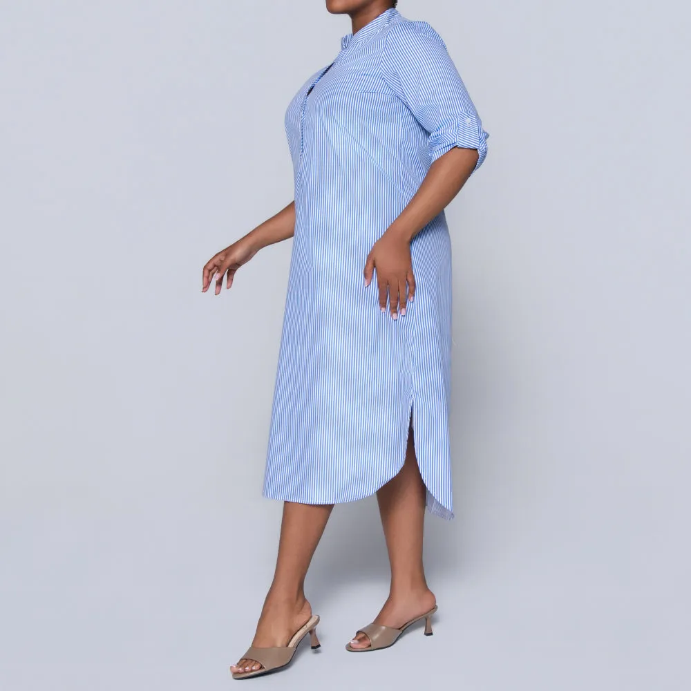 Blue Plus Size Cotton Striped Tunic sold by Fashion World product image thumbnail 4