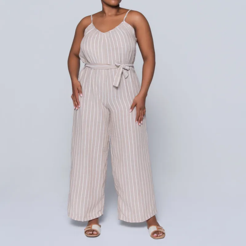 Stone Striped Jumpsuit sold by Fashion World